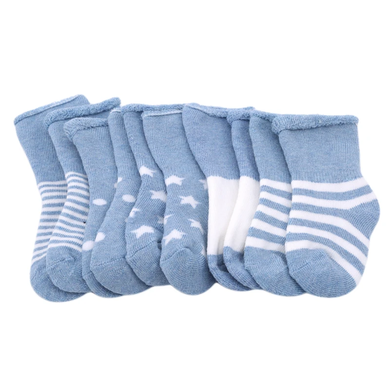 Детские мягкие теплые носки милые Мультяшные полосатые в горошек для мальчиков и