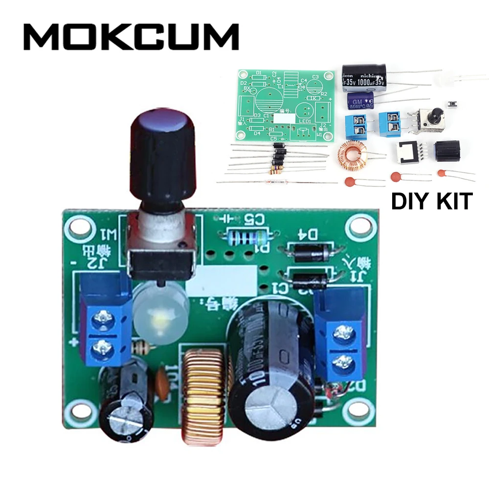DIY Kit LM2596 стабилизаторы напряжения регулируемые Бак Шаг вниз Мощность 3 2 40 В до 1 23