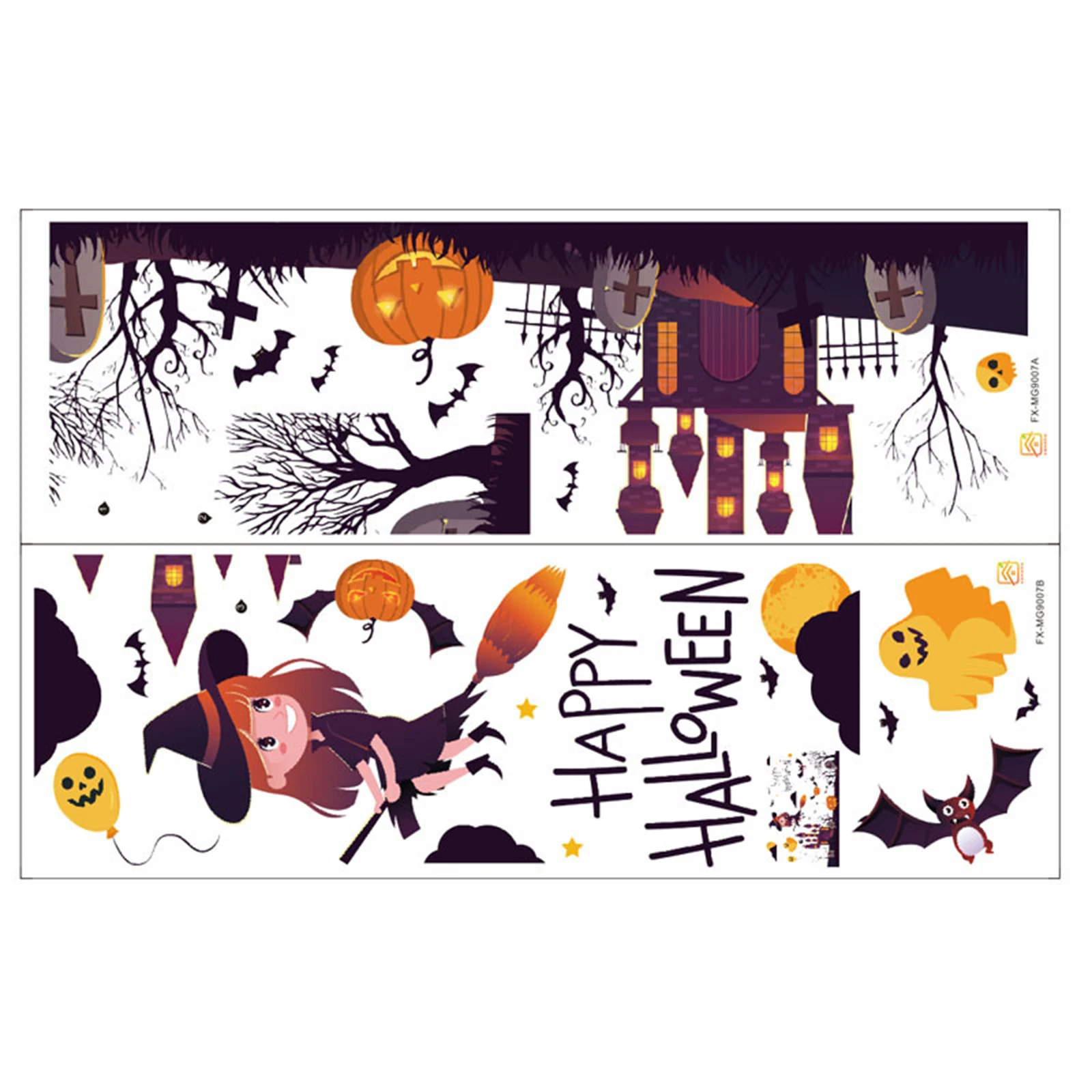 

Halloween Decoration Witch Pumpkin Ghost Decal Wall Window Clings Happy Halloween Wall Art Stickers for Kids Room Stickers
