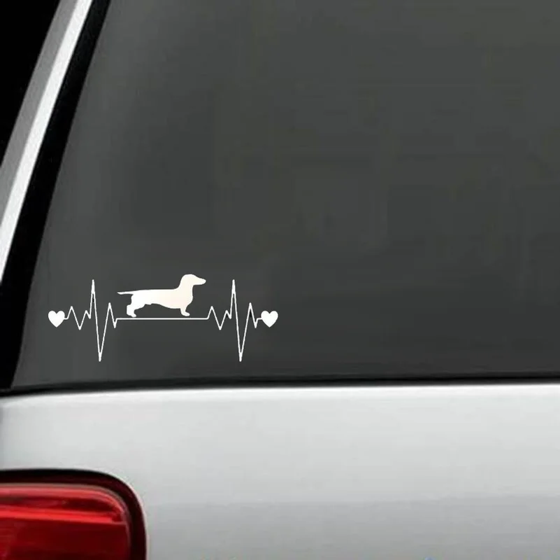 8 &quotШирокая такса сердцебиение спасательный круг автомобиля Наклейка Weiner