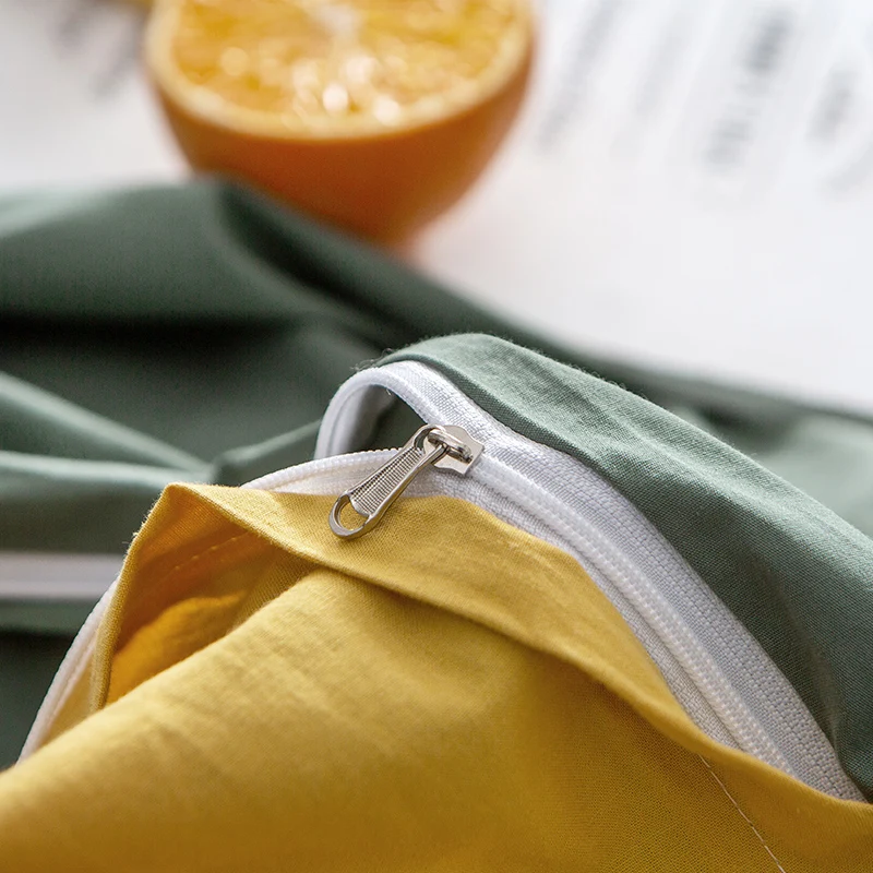 

3/4pcs set Solid Color Pure Cotton Quilt Duvet Cover Bedding Set Both Sides Design Gray Bedclothes with Bed Sheet and Pillowcase