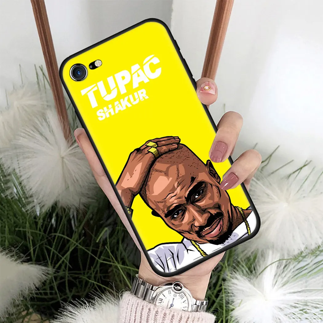 Мягкий силиконовый чехол для iPhone 11 Pro Max XS XR X SE 5 5s 7 8 6 6s Plus черный телефона 2Pac Tupac Amaru