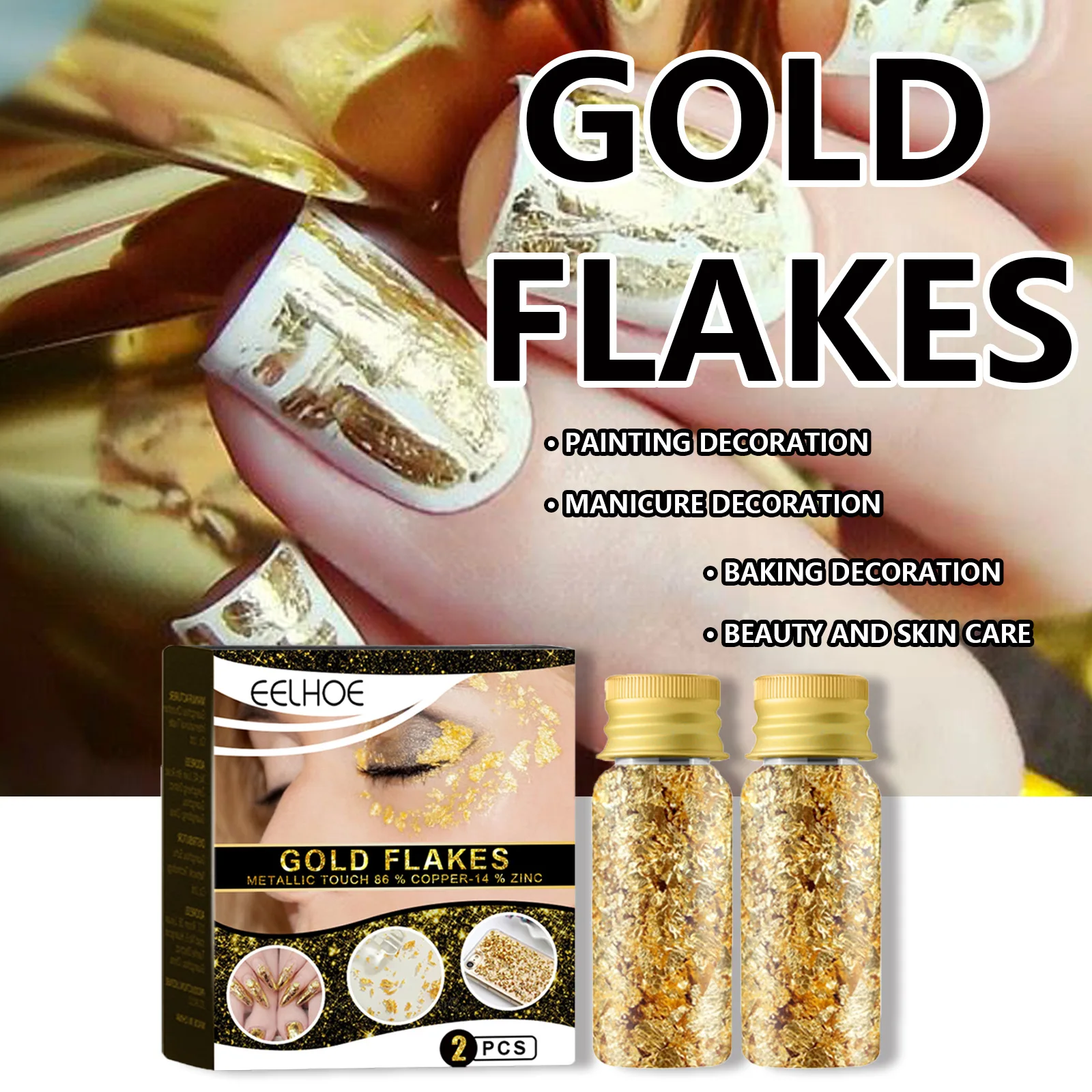 

Foil Nails Food Making Jewelry Imitation Grams Leaf Resin Flakes Gold