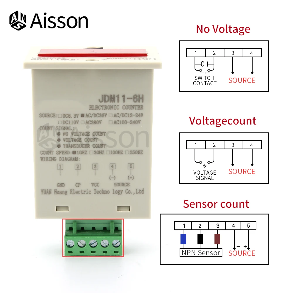 JDM11 6H 6 цифр электронный цифровой счетчик Дисплей AC380V 220V DC36V 24V 12V промышленности