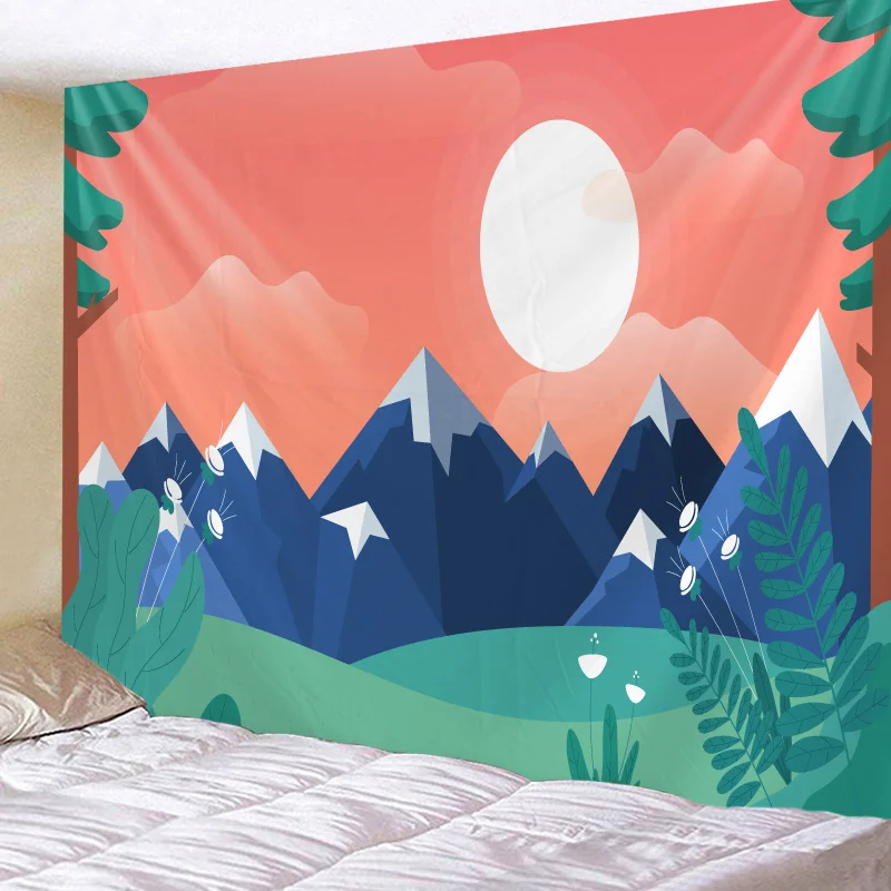 

Landscape Beauty Print Wall Tapestry Tapestries Wall Hanging Flower Psychedelic Tapestry Wall Hanging Decor Halloween Deco