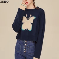 womens sweaters y2k knitted pullover butterfly print pull hip hop spring autumn harajuku oversized outwear tops jumpers