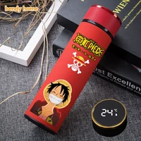 japanese cartoon stainless steel thermos cup anime luffy cosplay vacuum cup thermos smart coffee cup water bottle gift