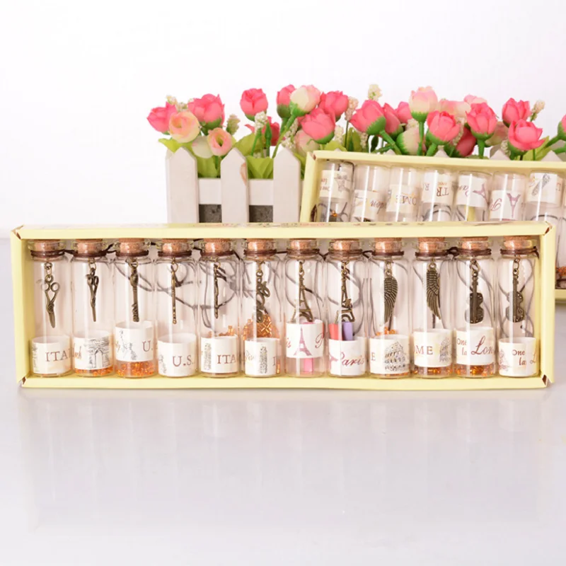 12 лампочек креативный подарок милая маленькая стеклянная пробка фотоемкость