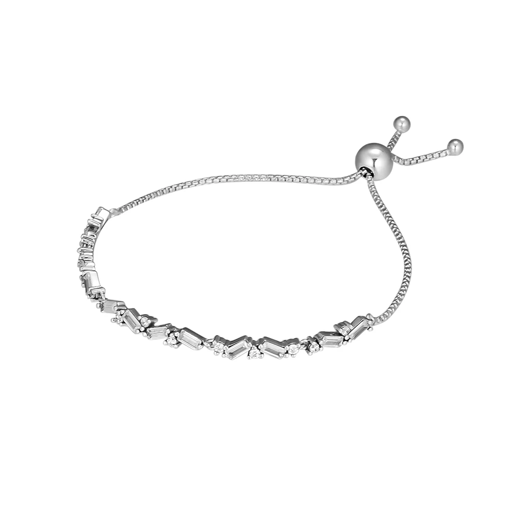 

Bracelet For Women Silver Glacial Beauty Sliding Bracelets 925 Sterling Silver Jewelry Femme Pulseira Plata de ley Armband