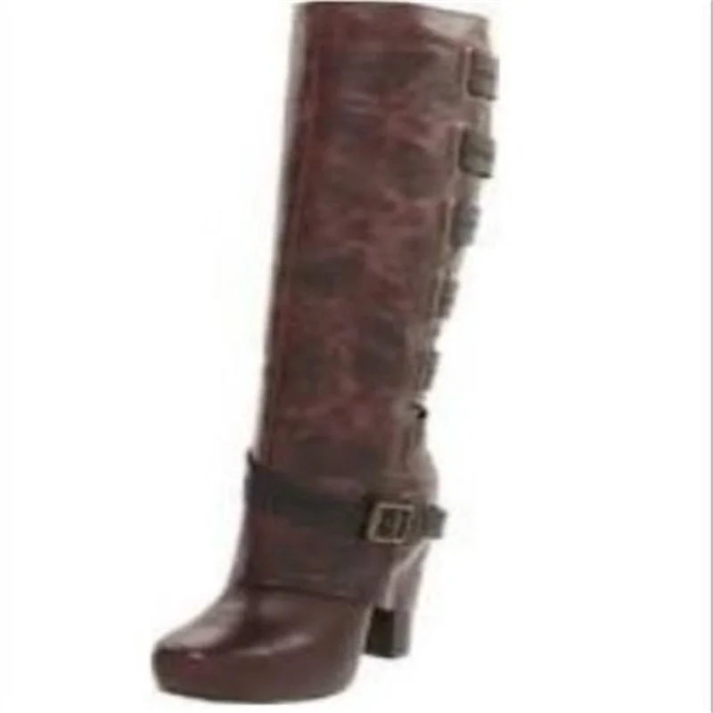 

Women's metal decorative large boots 2021 foreign trade new European and American round head color matching fashion boots