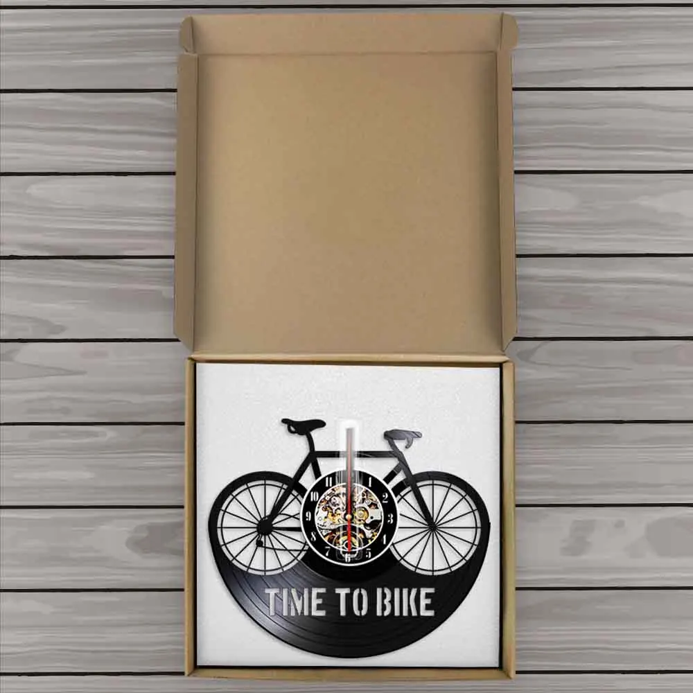 Часы настенные для горного велосипеда украшение дома с виниловой записью