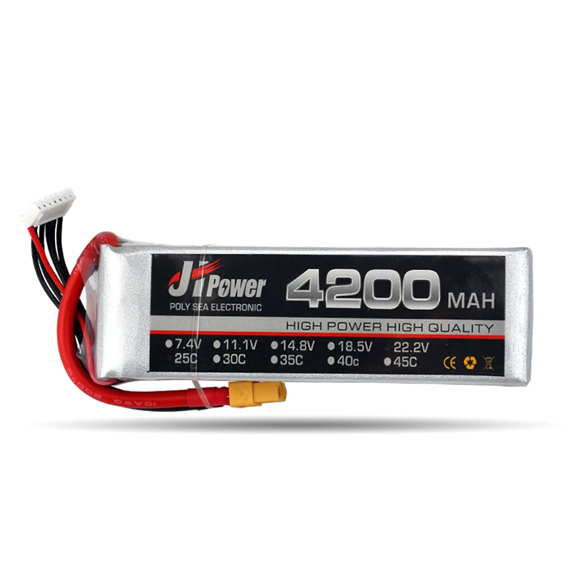 

JH Lipo-Battery 4200mAh 35C/105C 2S 7.4V 3S 11.1V 4S 14.8V 5S 18.5V 6S 22.2V High Rate Lithium Polymer Batteries for RC Boat Car