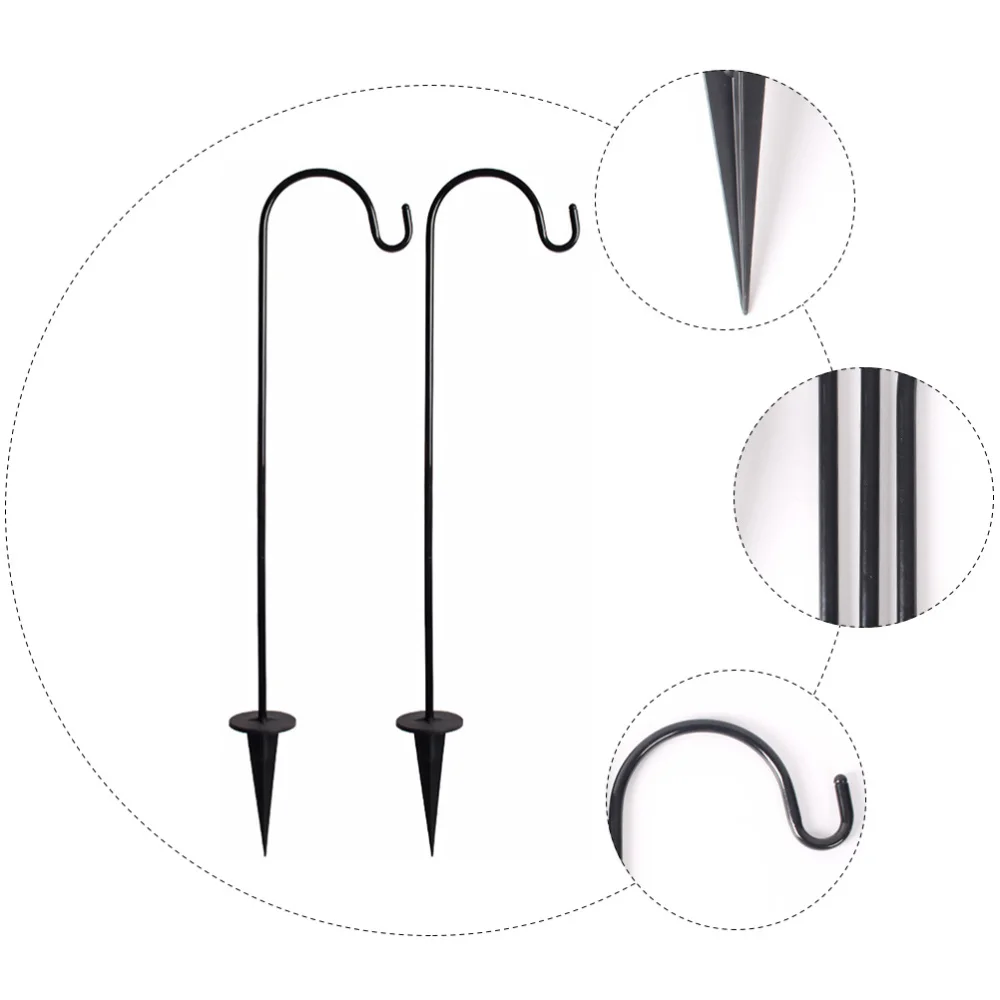 

4 Pcs In-Ground Shepherds Hook Stylish Lantern Hook Practical Garden Iron Hook