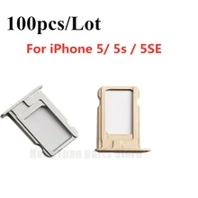 100pcs/Lot Mobile Phone Sim Card Tray Slot Holder for IPhone 5 5S 5C 5SE Sim Card Adapter Replacement Parts
