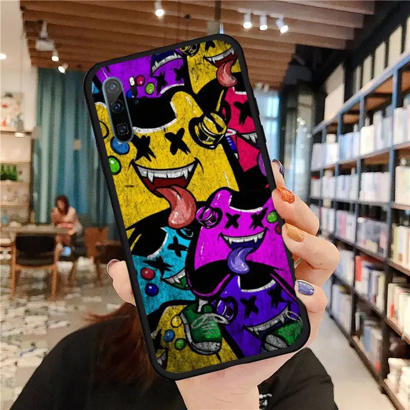 

Inkjet graffiti art blocks creative evil Phone Case For Huawei honor Mate P 9 10 20 30 40 Pro 10i 7 8 a x Lite nova 5t Soft