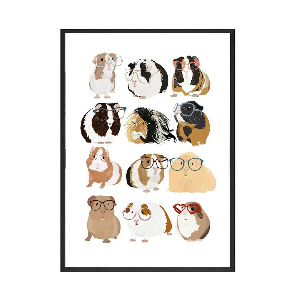 Настенный плакат ICANVAS Абстрактная морская свинка кошка собака