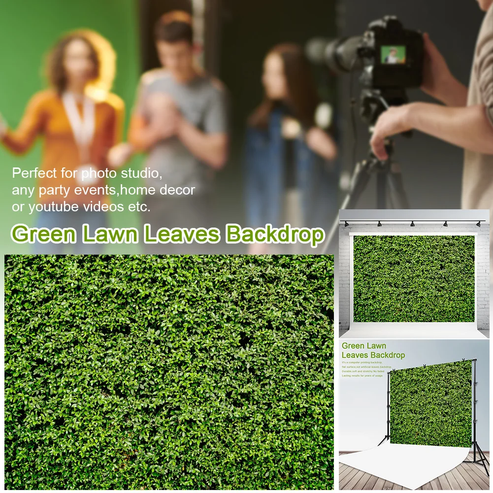 Professional Vinyl Nature Outdoorsy Theme Wedding Grass Floordrop Photo Studio Props For Photography Green Lawn Leaves Backdrop |