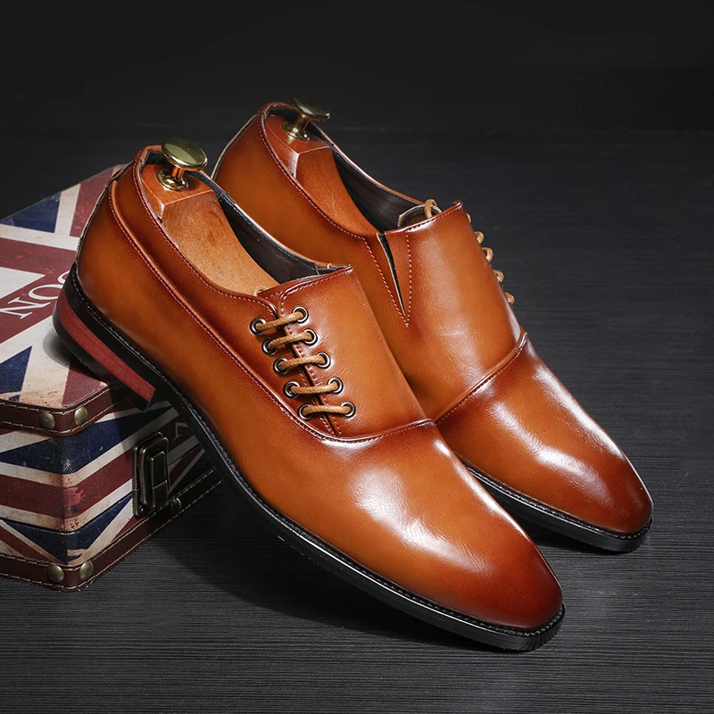 Luxury Men Shoes Large Sizes Dress Mens Social Business Office Designer Elegant Handmade Brown Red Black | Обувь