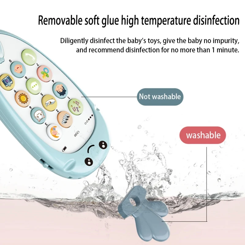 

2019 Toy Mobile Phone Soft Plastic Early Education Puzzle Bilingual Infant Safety Can Bite Multi-Function