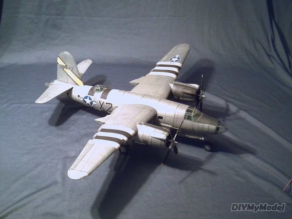 DIYMyModeI-bombardero predator Us B26, bricolaje, KIT de modelo de papel artesanal, rompecabezas de juguete hechos a mano, accesorios de pel&iacute;cula-0