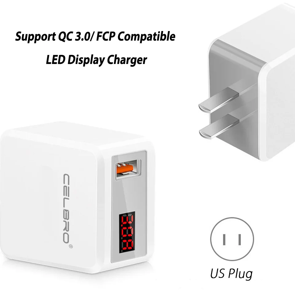 QC 3.0 USB Fast Charger Quick Charge 3.0 Wall USB Charger for Samsung Galaxy Note 9 8 S9 S8 Plus S7 S6 LED Cargador Rapido EU US
