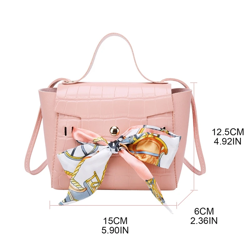 

Fashion New Women Girls Small PU Leather Handbag Scarf Shoulder Messenger Crossbody Bag Satchel Crocodile Pattern Tote Purse