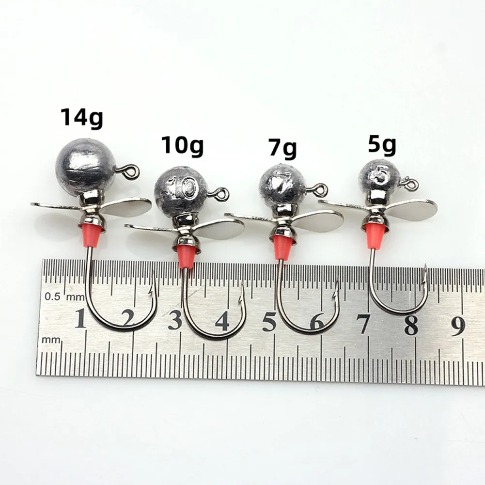 

3pcs Propeller Hook Lead Head Single Fishhook Fishing Jig Bait Hooks For Soft Lure Pesca Fish Tackle Accessories 5g/7g/10g/14g