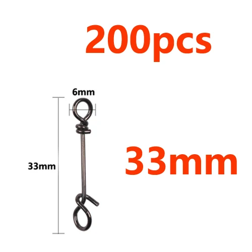 200pcs 33mm 200 шт., нержавеющая сталь, супер сильные зажимы для рыбалки в соленой воде, зажимы для быстрой приманки, аксессуары для крючков - Цвет: 200pcs 33mm