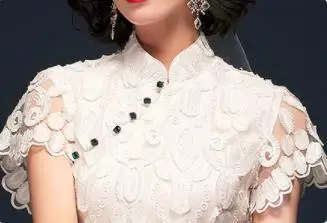 Китайское свадебное платье белое кружевное Ципао для невесты|qipao dress|cheongsam qipao