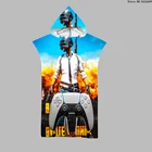 Двухстороннее пляжное полотенце с капюшоном, накидка для игр в игровом зале, пончо, Быстросохнущий халат, пляжная одежда для мальчиков