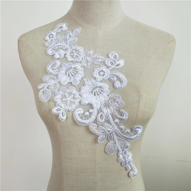 Высокое качество кружевной ткани белые шнурки из органзы воротник кружево