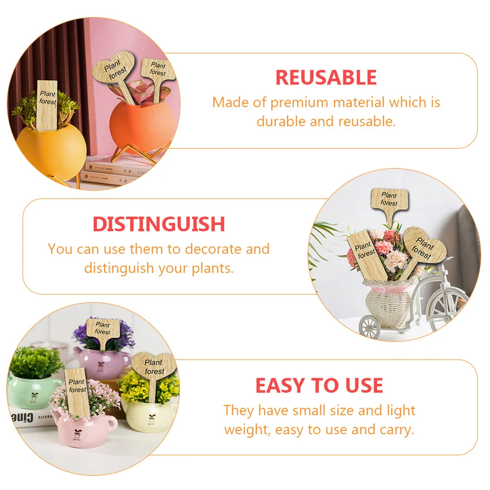 

60 Pcs Plant Labels Wooden Gardening Tags Durable Plant Markers Flower Labels