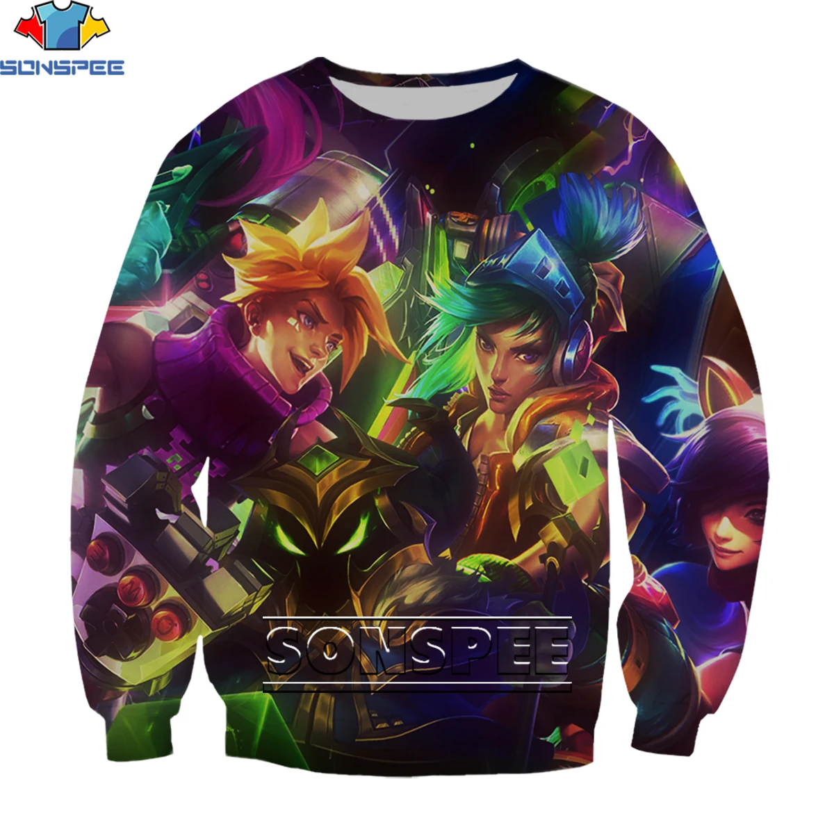 

SONSPEE League of Legends Arcane Sweatshirt 3D Men Women Classic battle game LOL Punk Tops Role Hero Long Sleeve Christmas gift