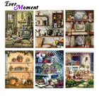 Алмазная 5d-вышивка крестиком для домашней живописи, кухни, сада, цветов, буфета, кролика, Картина на холсте для украшения стен ASF2291