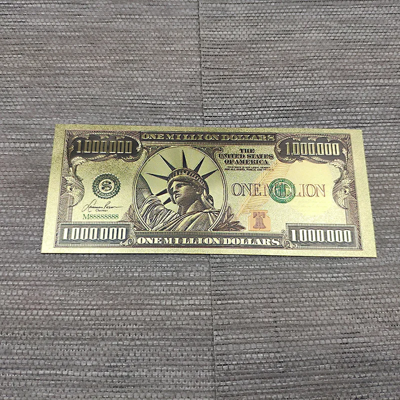 1PC Gold Plated US Dollar One Million Fake Money Foiled Platsic Banknotes Crafts For Collection Home Decor Souvenirs - купить по