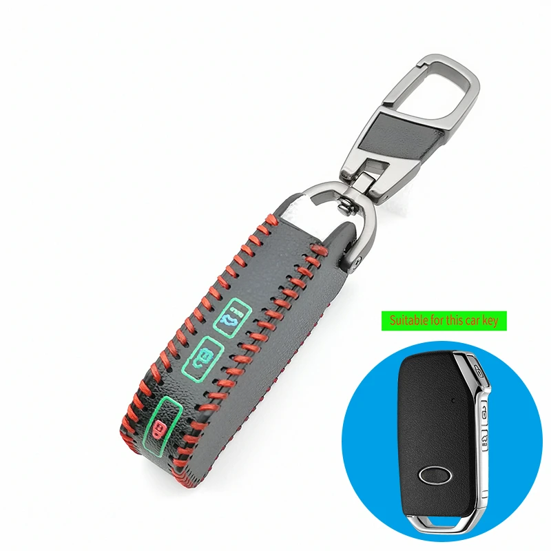 

3/4 Buttons Smart Remote Luminous Leather Key Case For Kia Cerato Sportage Ceed Sorento 2017 2018 2019 Key Cover Skin Hold Shell
