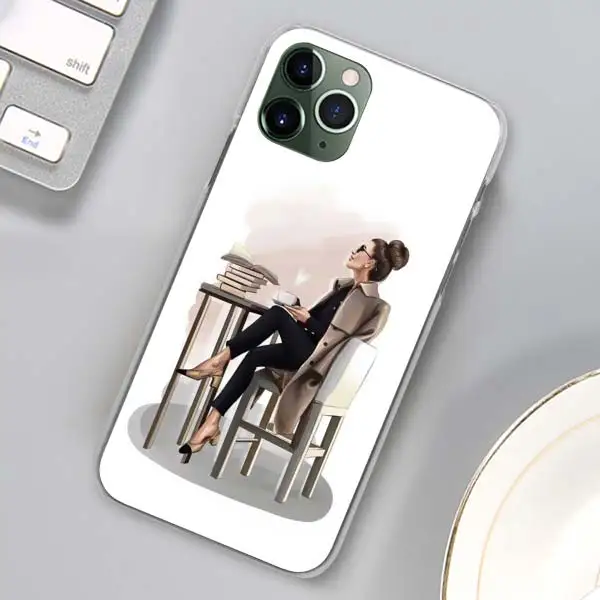 Девушка босс розовый женский телефон чехлы для Apple iPhone 11 Pro Max X XR XS MAX 11 Pro 7 8 6 6s Plus 5 5S SE жесткий чехол - Цвет: H09