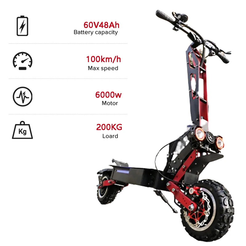 Kaufen ZAPCOOL T109 11 Zoll Erwachsene Elektrische Roller 5600W 60V 48AH Faltbare Off-road Patinete Schritt E-roller Mobilität Skateboard