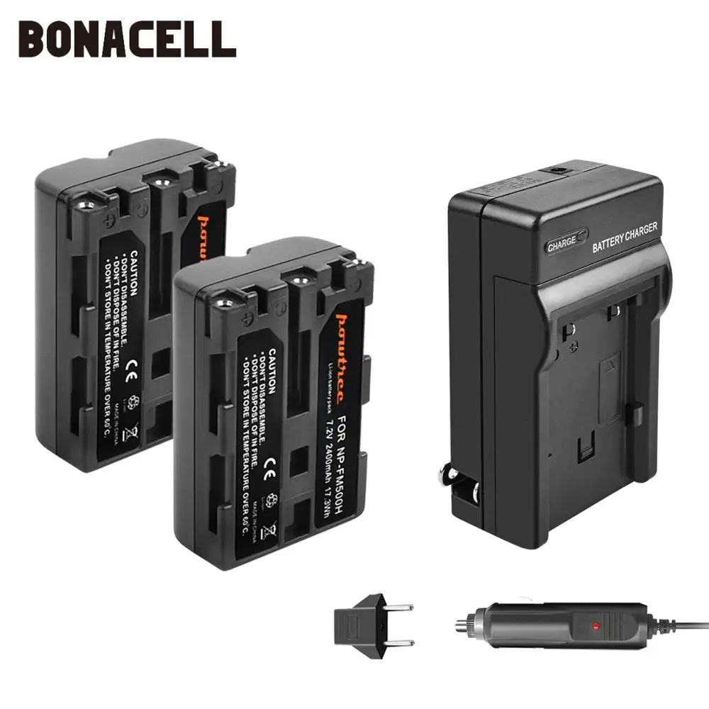 Bonacell 2400 мАч NP FM500H NPFM500H Аккумулятор для камеры + зарядное устройство Sony A57 A58 A65 A77 A99