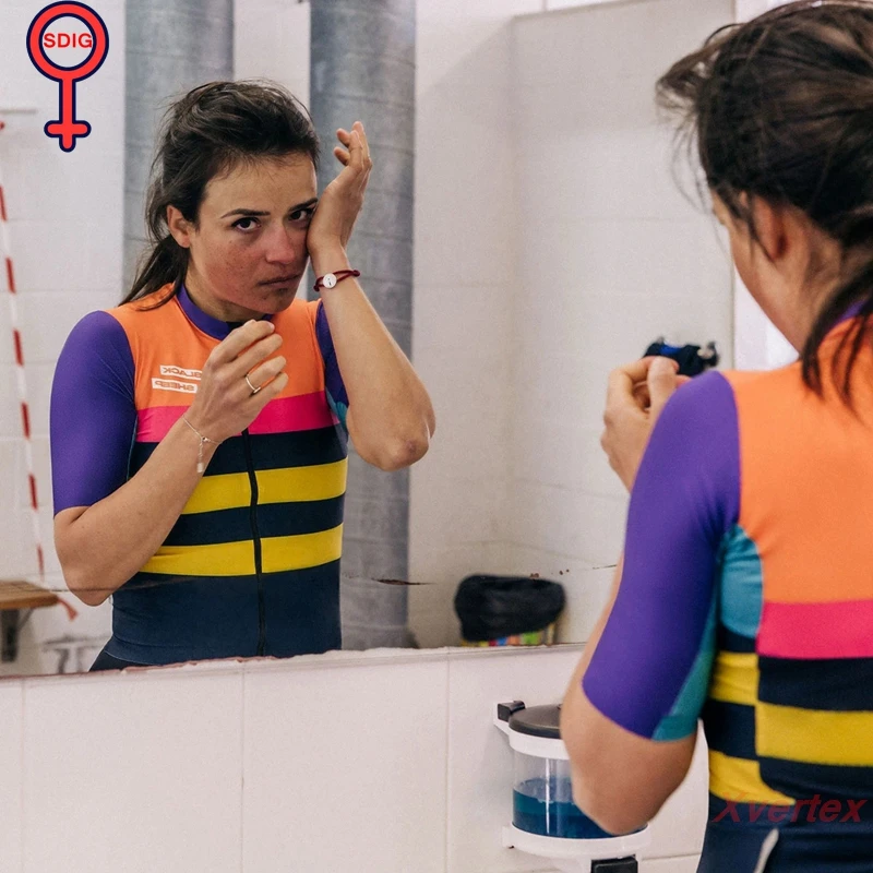 Футболка женская велосипедная в полоску, стильная рубашка с коротким рукавом для езды на велосипеде, дышащая одежда для команды Black Sheep MTB, ле...