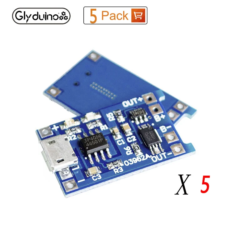 Глидуино 18650 литиевая батарея зарядная плата с защитой 4 2 3 7 V 1A модуль зарядного