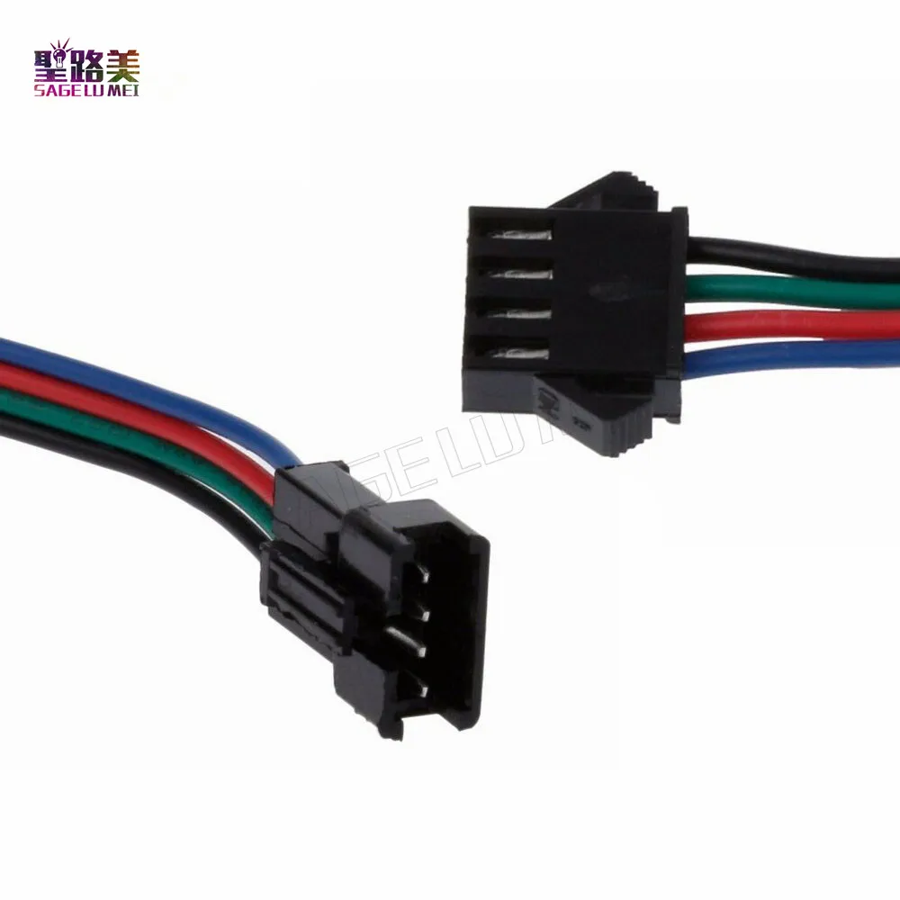 50 пар/компл. 4 Pin JST SM разъем штекер гнездо кабель провод для 5050/3528 RGB Светодиодная