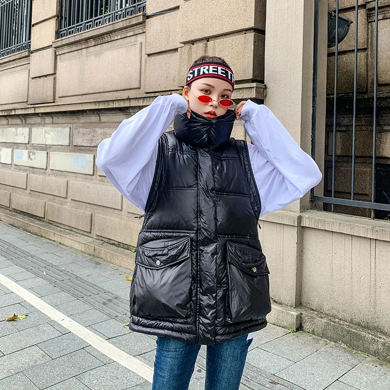 2021 глянцевый зимний жилет куртка хлопковое пальто верхняя одежда Женская