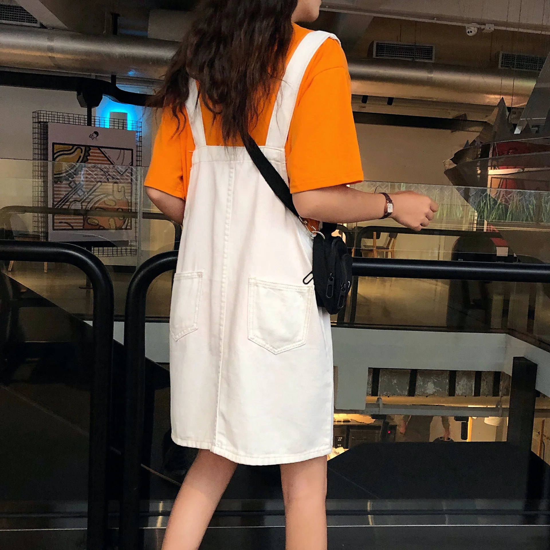 Платье женское джинсовое с регулируемыми лямками Повседневный Сарафан из денима