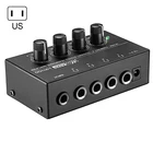 Стереонаушники HA400, ультракомпактные, 4 канала, усилитель с адаптером питания, черный цвет