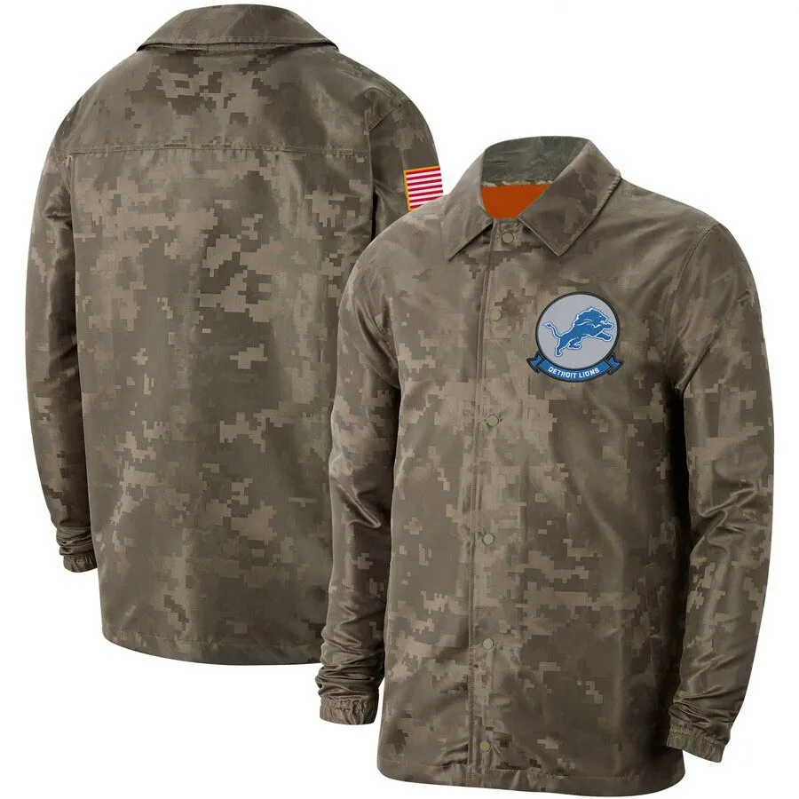 

Detroit Men's Camo Lions Salute to Service Sideline Full Zip Lightweight Jacket