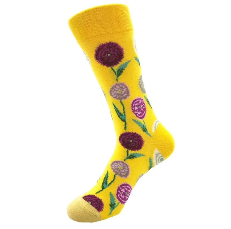 Fashion Men Women Unisex Casual Cotton Print Middle stockings Socks Men's Winter Warm Funny Flower Floral 2019 | Мужская одежда
