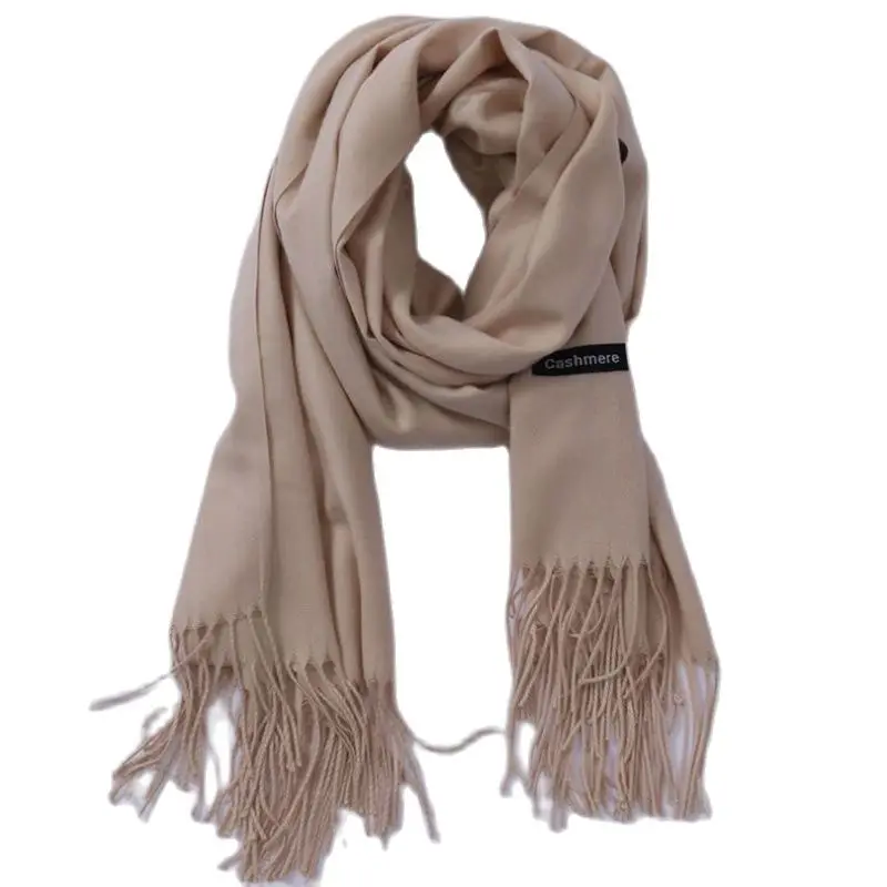 Новый шарф для женщин роскошный женский кашемировый однотонный пляжный тонкая
