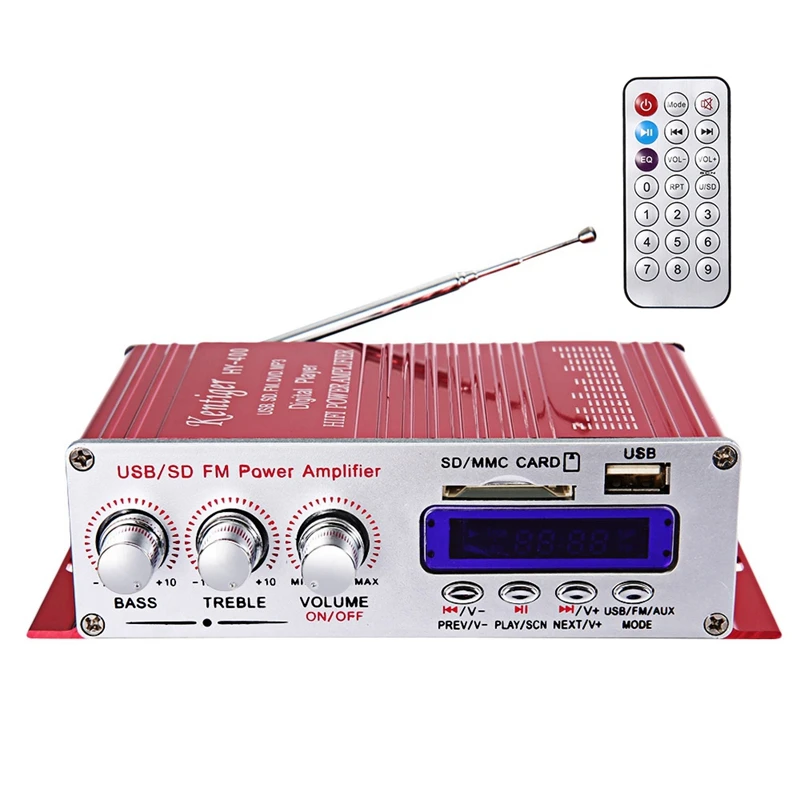 Автомобильный стереоусилитель Kentiger Hy-400 Hi-Fi радио mp3-колонка с Fm-дисплеем мощный