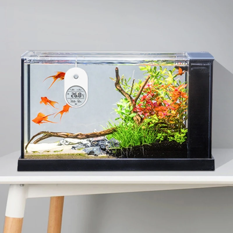 

3 in 1 Electronic Aquarium Water Thermometer Hygrometer LCD Digital Temperature Measuring Tool with Probe for Fish Tank